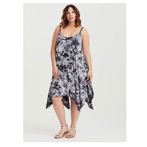 Navy White Tie Dye Mini Dress